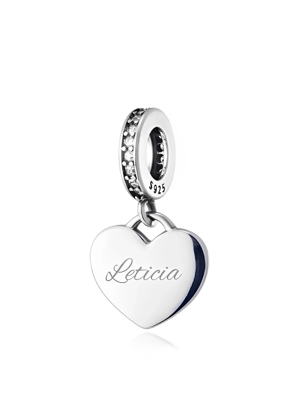 Personalized Heart Dangle Bracelet Charm